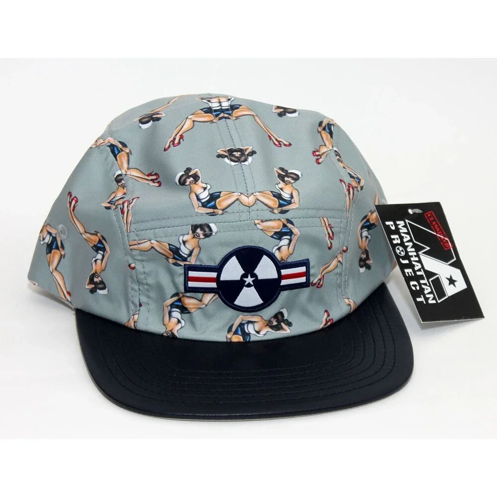 NWT MANHATTAN PROJECT Pinup Sailor Girl Green and Blue Baseball Cap Hat OSFM - Picture 2 of 4